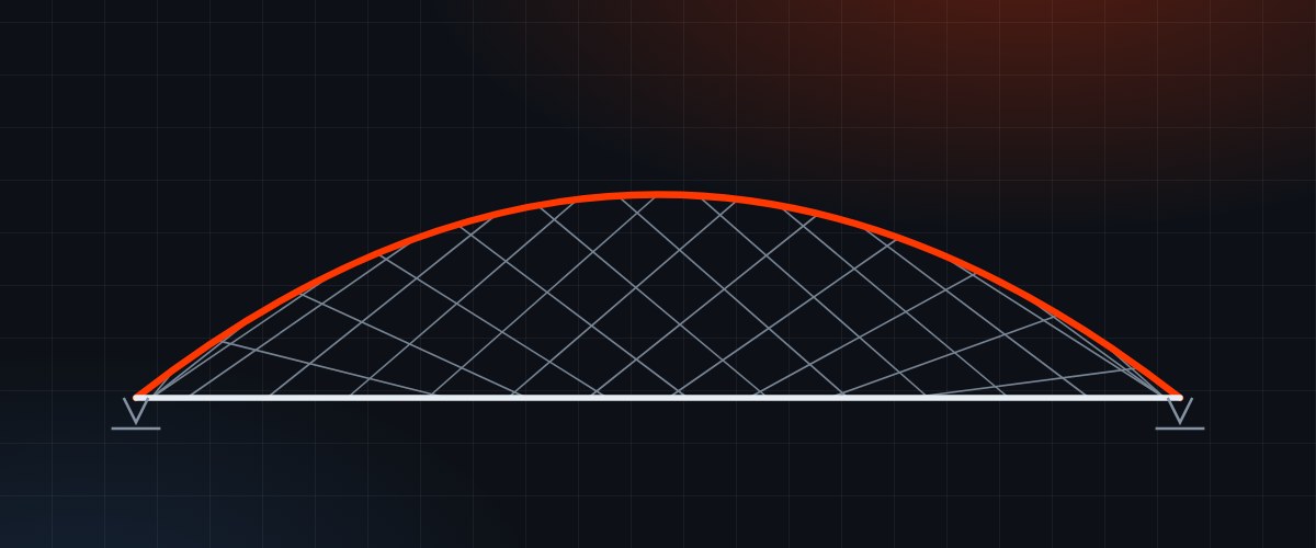 Elevation of a network arch bridge